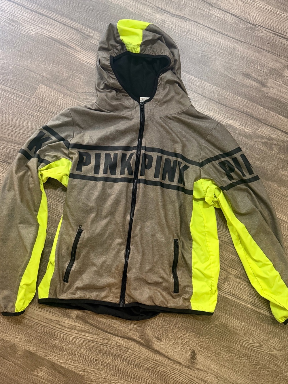 PINK Victoria's Secret Neon Accent Hooded Jacket